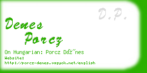 denes porcz business card